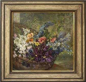 Blumenstillleben in Korb - Benno Eggert