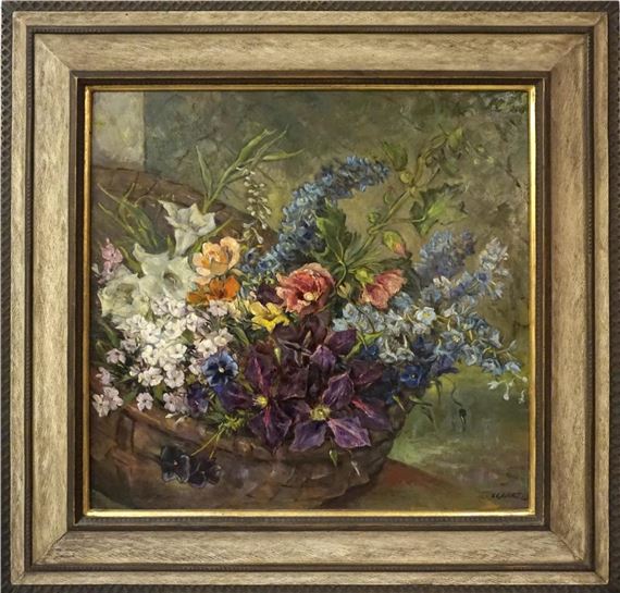 Blumenstillleben in Korb - Benno Eggert