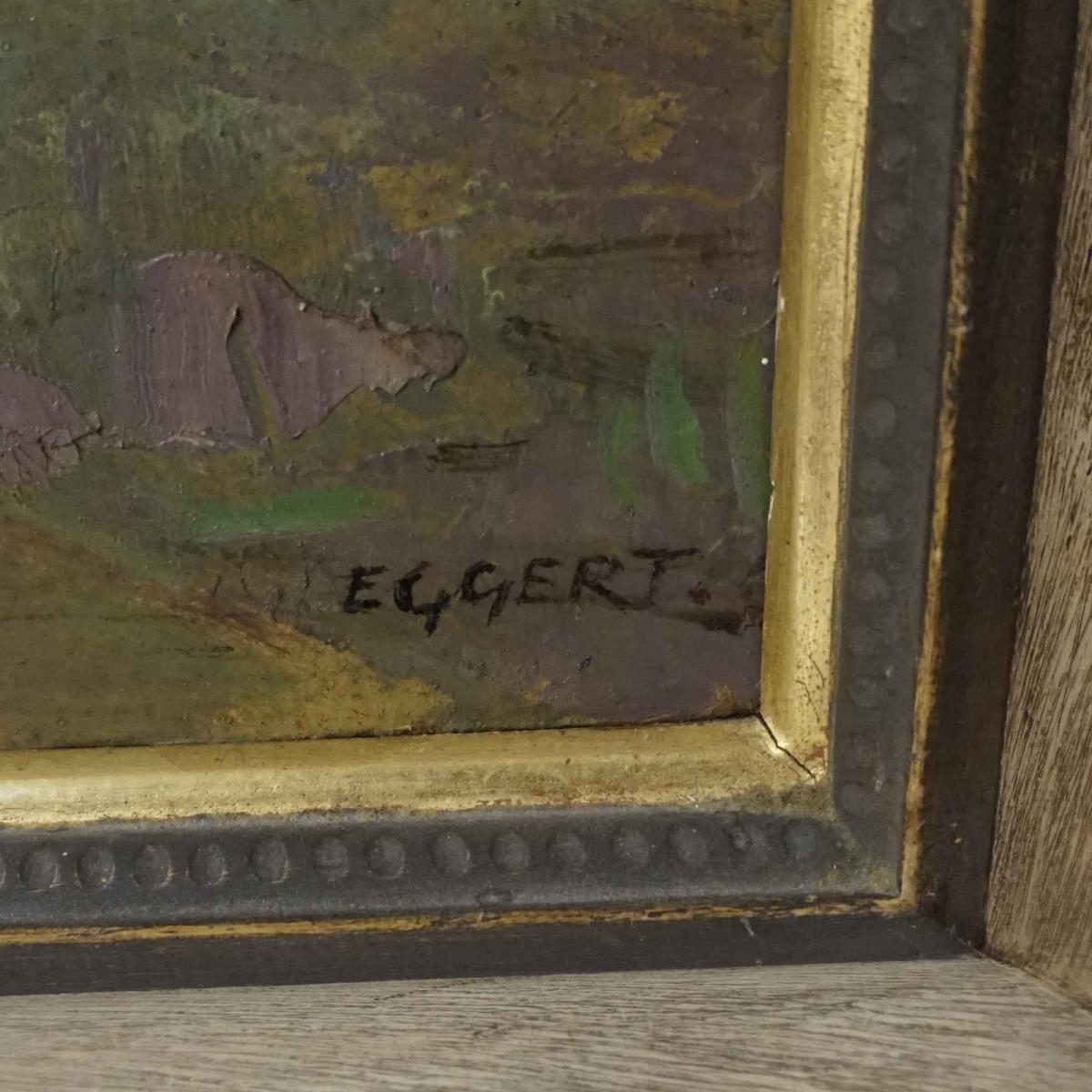 Artwork by Benno Eggert, Blumenstillleben in Korb, Made of oil on hardboard