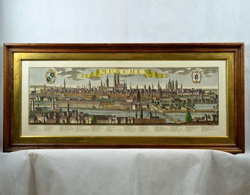 Artwork by Johann Friedrich Probst, Johann Friedrich Probst handkolorierter Kupferstich (Nachdruck) München, ca. 94 x 43 cm, Made of handkolorierter Kupferstich