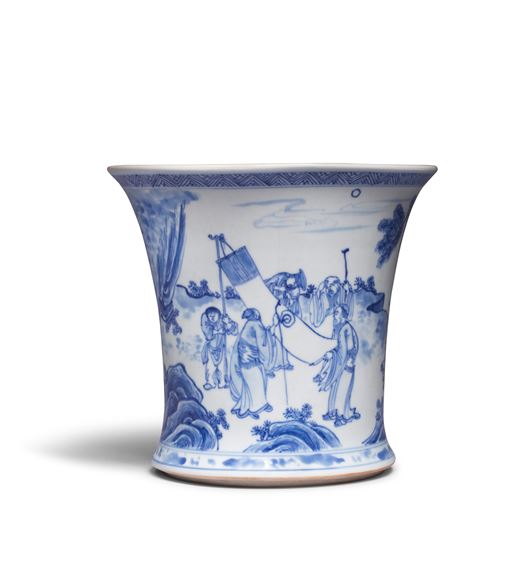 'Sages contemplating the Dao' Brushpot Bitong by Chinese School