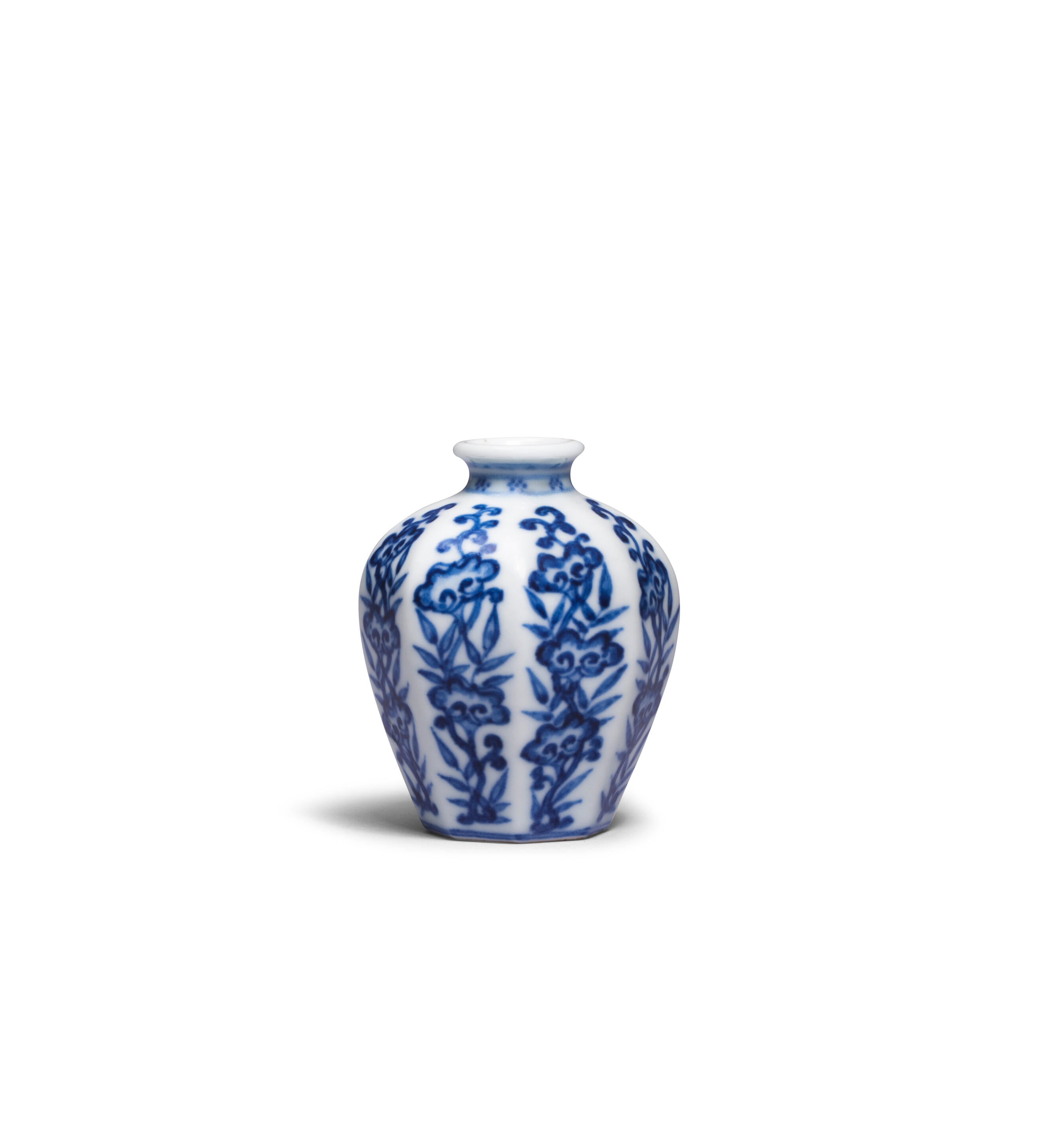 Artwork by Chinese School, 'Lingzhi' Octagonal Jarlet, Made of in vibrant cobalt-blue tone