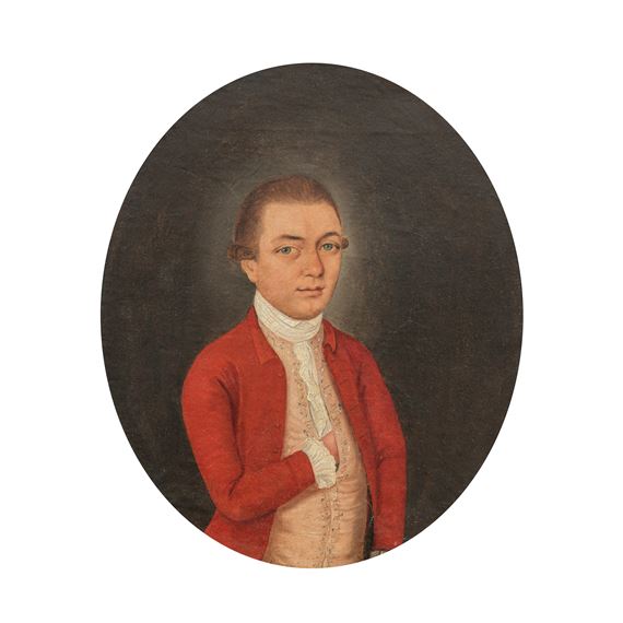 A portrait of a young man in a red coat