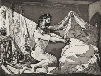 Faune dévoilant une Dormeuse (Jupiter et Antiope d’après Rembrandt - Pablo Picasso