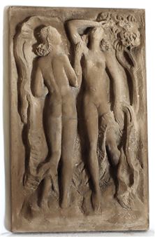 Zwei weibliche Akte mit Tüchern - Emil Sutor