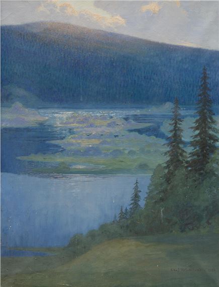 Sommarkväll vid Dalby, Wärmland - Olof Walfrid Nilsson