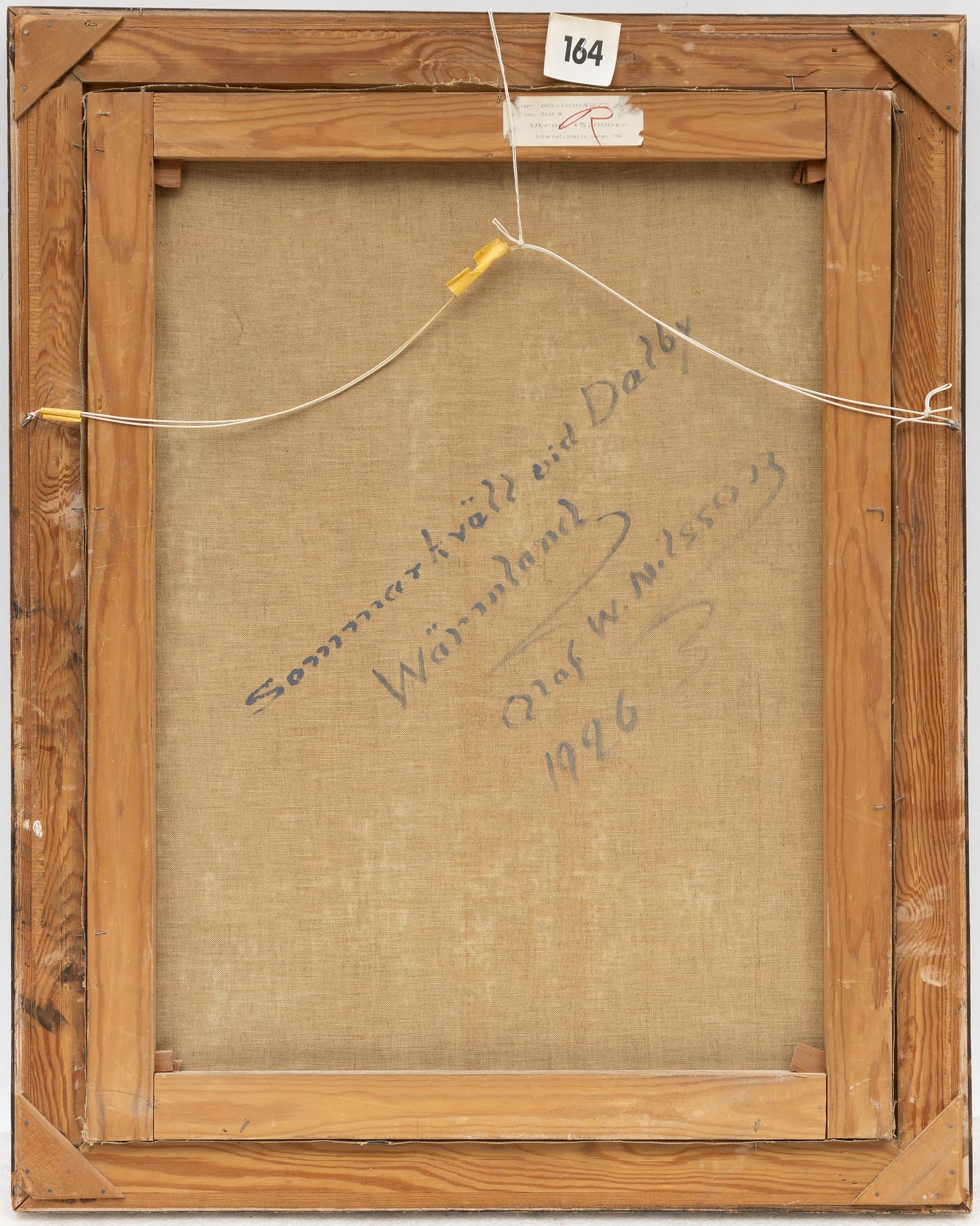 Artwork by Olof Walfrid Nilsson, Sommarkväll vid Dalby, Wärmland, Made of Canvas