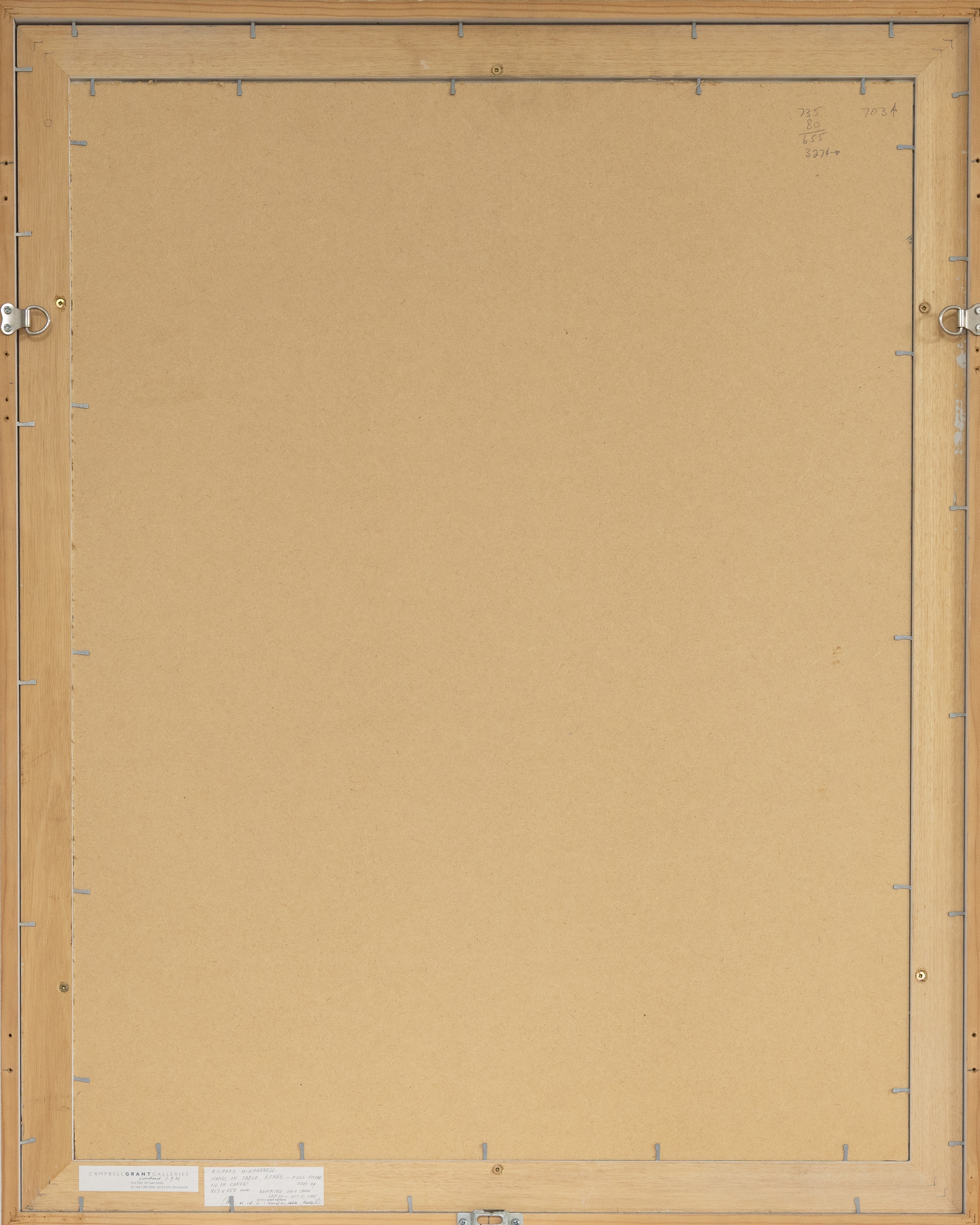 Artwork by Richard McWhannell, Hands on Table, Renee - Full Figure, Made of Oil On Canvas