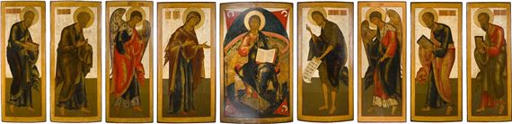 Russian School, 19th Century | AN IMPORTANT SET OF NINE ICONS FROM THE ...