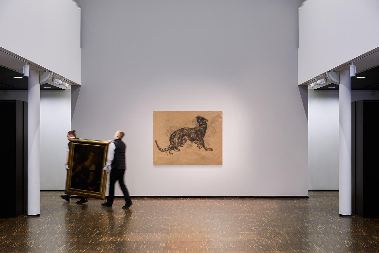 Artwork by Nicola Hicks, Untiled (Tiger, Made of Charcoal Pencil On Packing Paper
