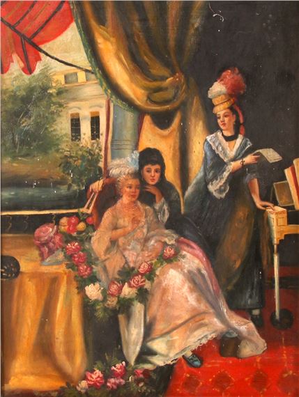 THREE LADIES IN A CLASSICAL SETTING by Continental School, 19th Century, 20th Century