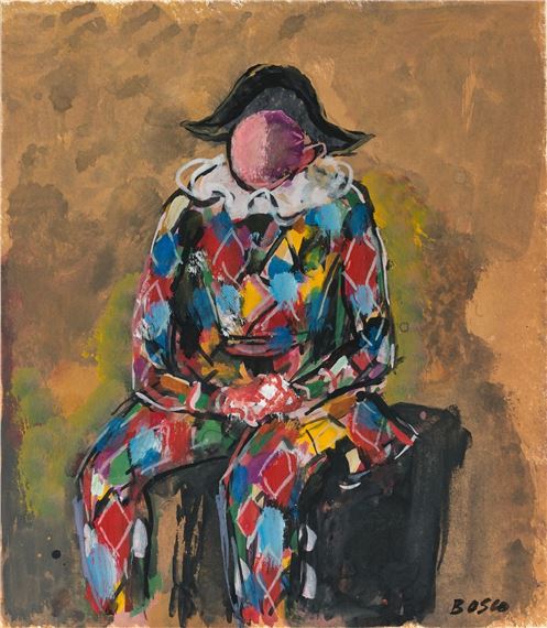 Harlequin seated - Pierre Bosco