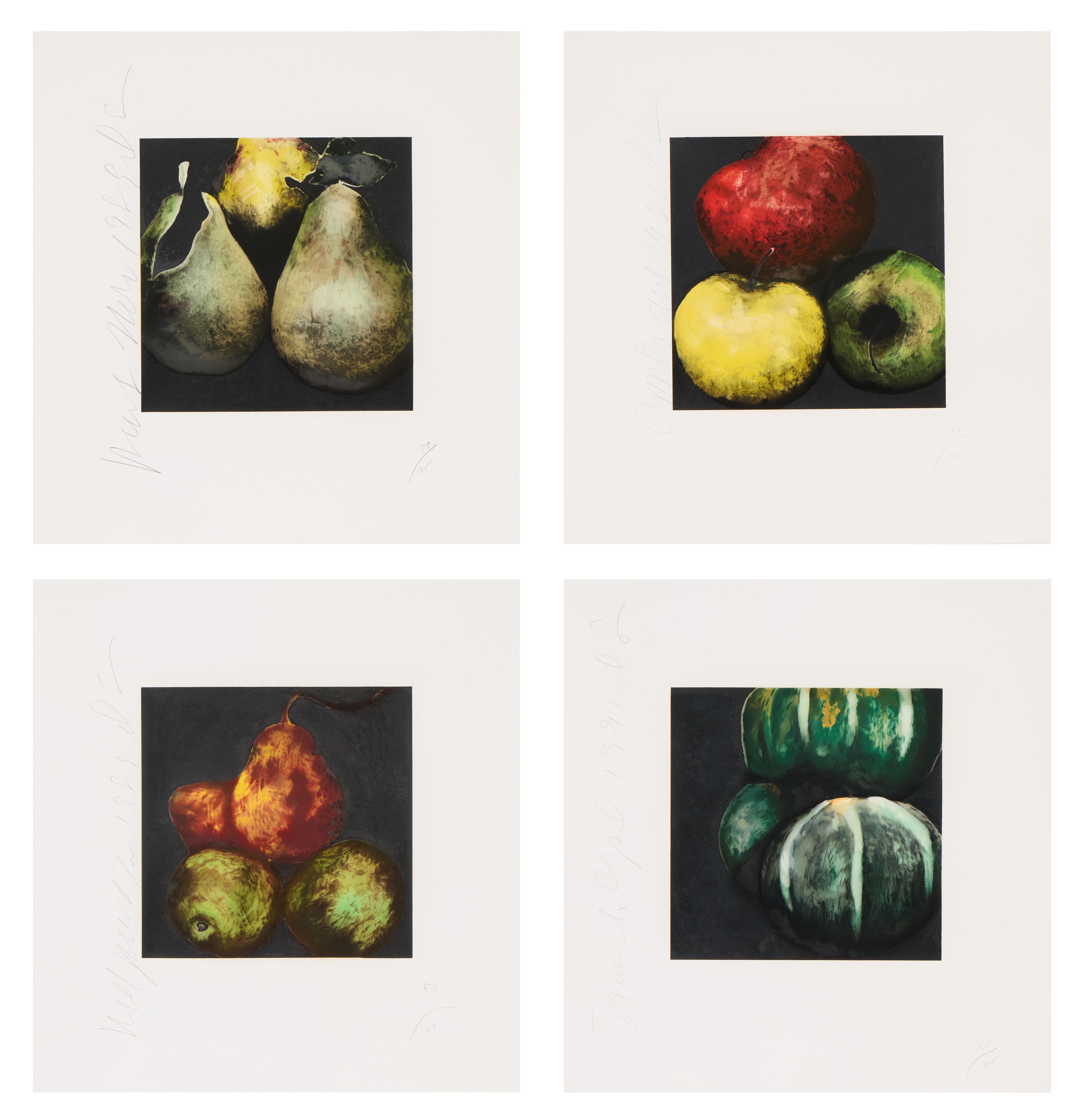 Artwork by Donald Sultan, Four Works from 'Fruits and Flowers, Made of Screenprint