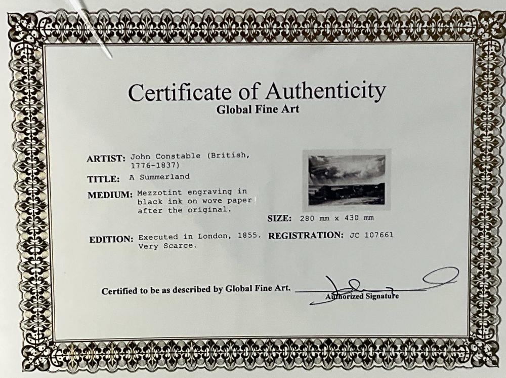 Artwork by John Constable, a Summerland, Made of Engraving Print On Paper