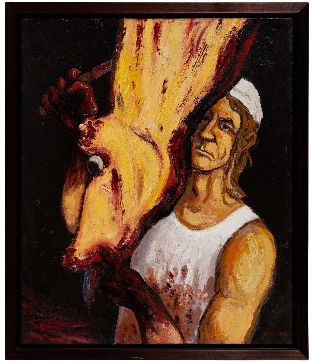 Artwork by Rick Amor, Slaughterman, Made of Oil On Canvas