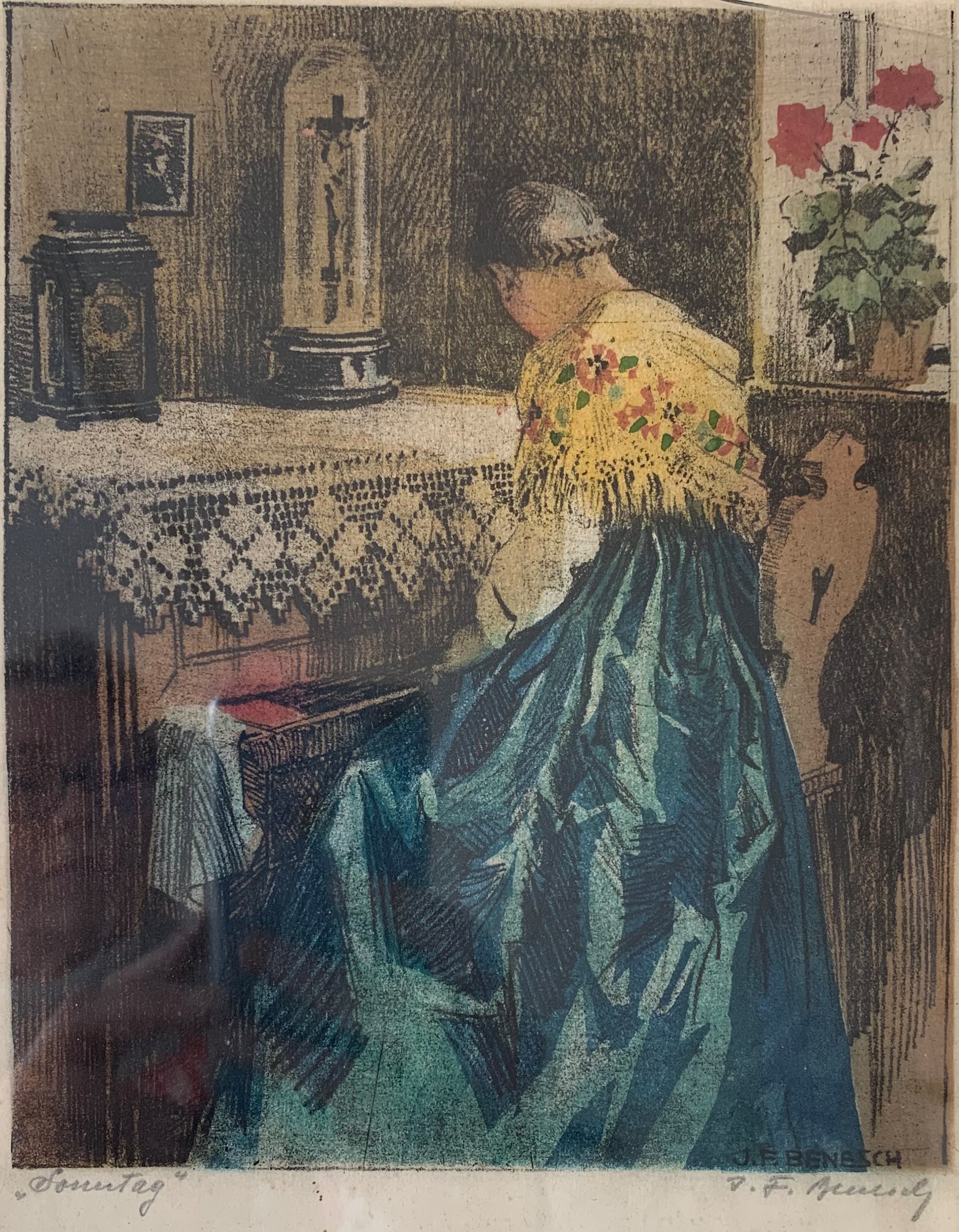 Artwork by Josef Ferdinand Benesch, Sonntag, Made of color etching