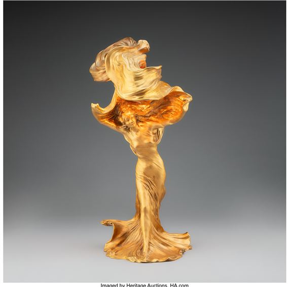 Loïe Fuller Table Lamp by Raoul François Larche, circa 1900