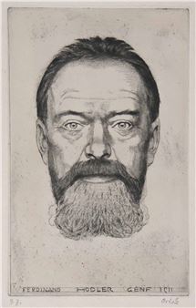 Portraitkopf Ferdinand Hodler en Face