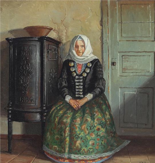 A woman from Laesoe in traditional dress - Marinus Nielsen