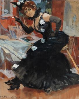 Sir Alfred Munnings
(British, 1878-1959)
Lady in Black, 1901 - Sir Alfred James Munnings