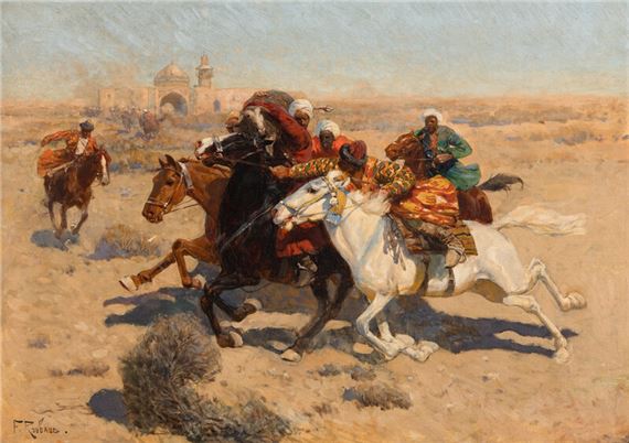 Franz Roubaud
(Ukrainian, 1856-1928)
Circassian Skirmish - Frants Alekseevich Rubo