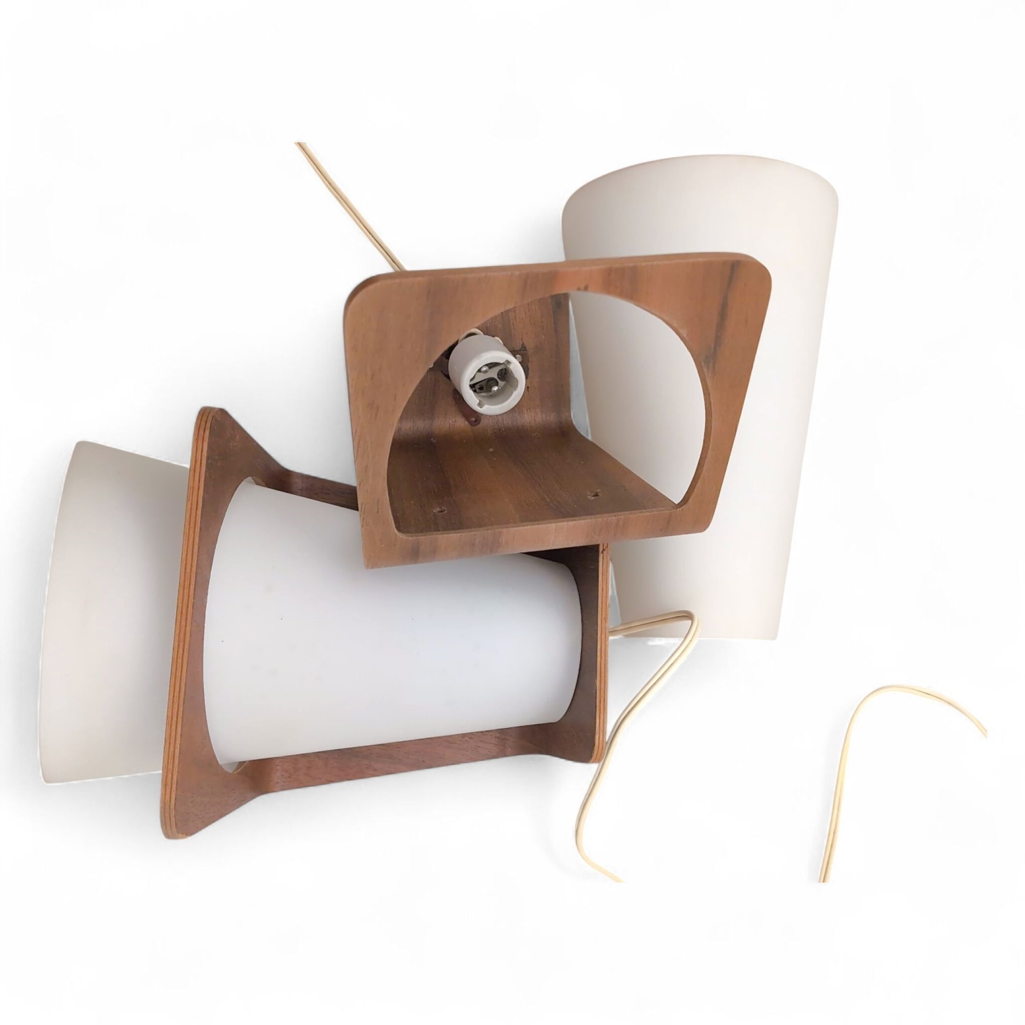 Artwork by Louis Christiaan Kalff, NX 41, Made of Contreplaqué De Teck, Opaline Blanche