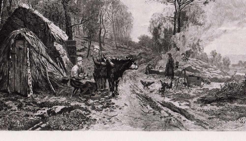 Artwork by Charles-Emile Dameron, The Woodcutters, Made of Hand Pulled Copper Plate Etching On Wove Paper