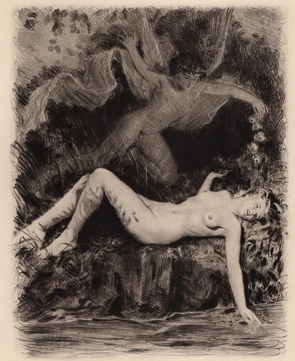Paul-Emile Becat | Cupid Finding Psyche (1955) | MutualArt
