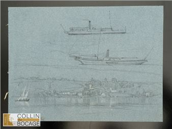 Lake Geneva and its boats - Jean Baptiste Arthur Calame