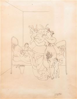 Original pencil drawing signed - Alfred Courmes