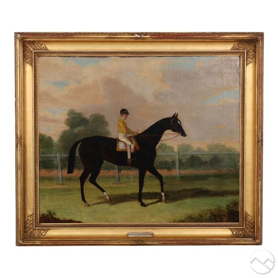 Queen of Trumps Racehorse Oil Painting - English School