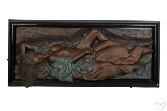 Bronze Nude Girl Relief Sculpture - Bill Mack