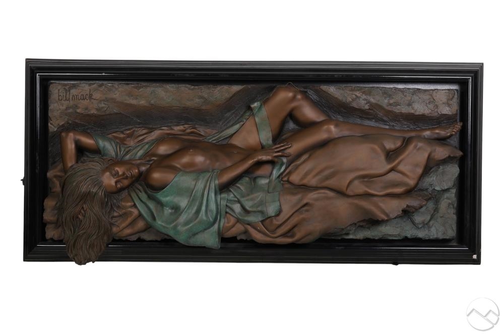 Artwork by Bill Mack, Bronze Nude Girl Relief Sculpture, Made of Bonded Bronze