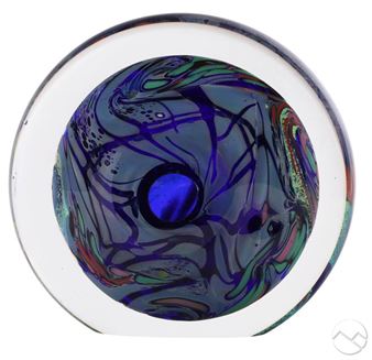 Studio Art Glass Disc Sculpture - Rollin Karg