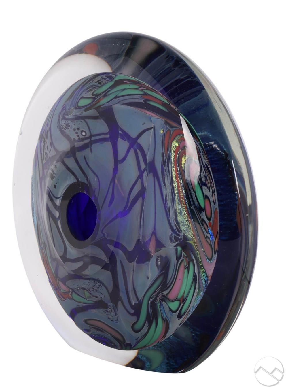 Artwork by Rollin Karg, Studio Art Glass Disc Sculpture, Made of Studio Art Glass