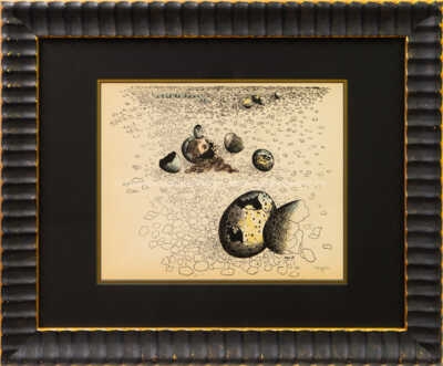 Artwork by Toyen, Rozbitá panenka, Made of hand-colored zincography/paper