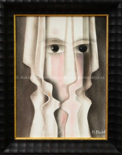 Artwork by Kristian Kodet, Hlava, Made of oil/canvas mounted on cardboard