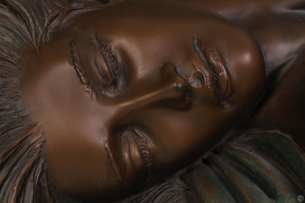 Artwork by Bill Mack, Bronze Nude Girl Relief Sculpture, Made of Bonded Bronze