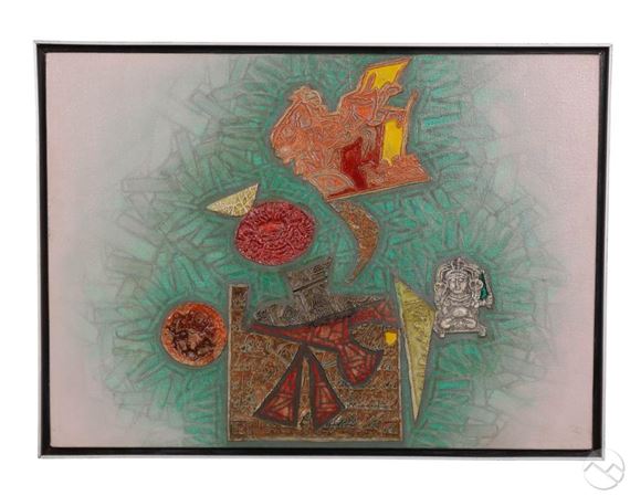 Modern Abstract Mayan Painting - Shanti Dave