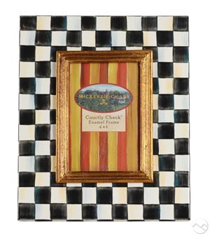 Courtly Check Enamel Photo Frame - Mackenzie Childs