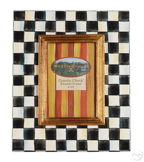 Courtly Check Enamel Photo Frame - Mackenzie Childs