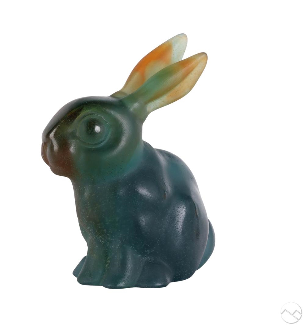 Daum Frères | Pate de Verre Glass Rabbit Sculpture | MutualArt