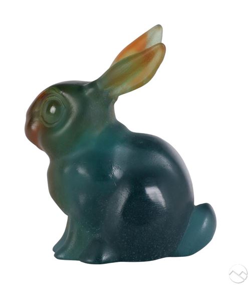 Daum Frères | Pate de Verre Glass Rabbit Sculpture | MutualArt