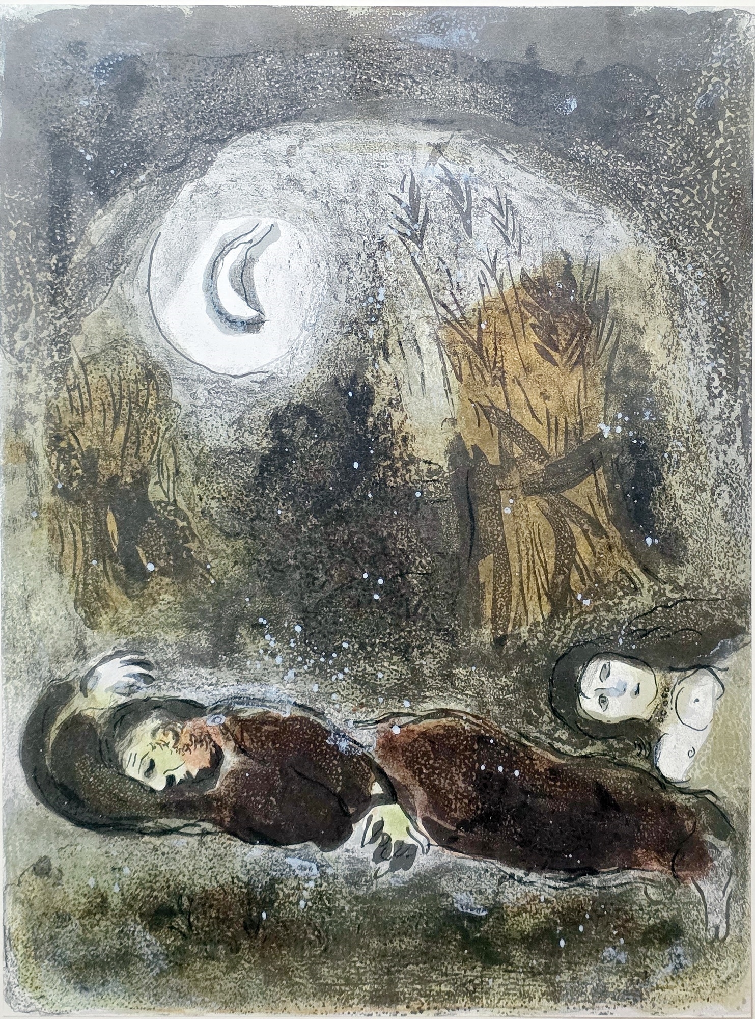 Marc Chagall | Ruth Gleaning and Ruth at the Feet of Boaz | MutualArt