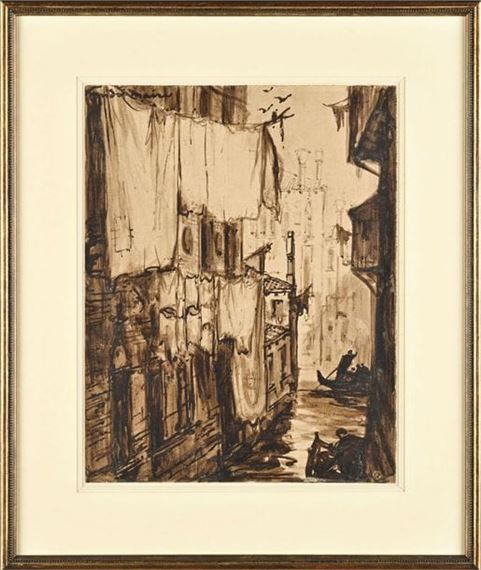 Linen at the Windows in Venice - André Maire