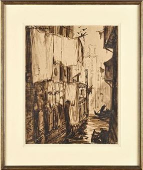 Linen at the Windows in Venice - André Maire
