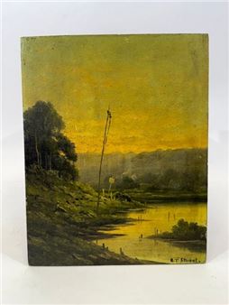 River bank at sunset - Robert T. Stuart