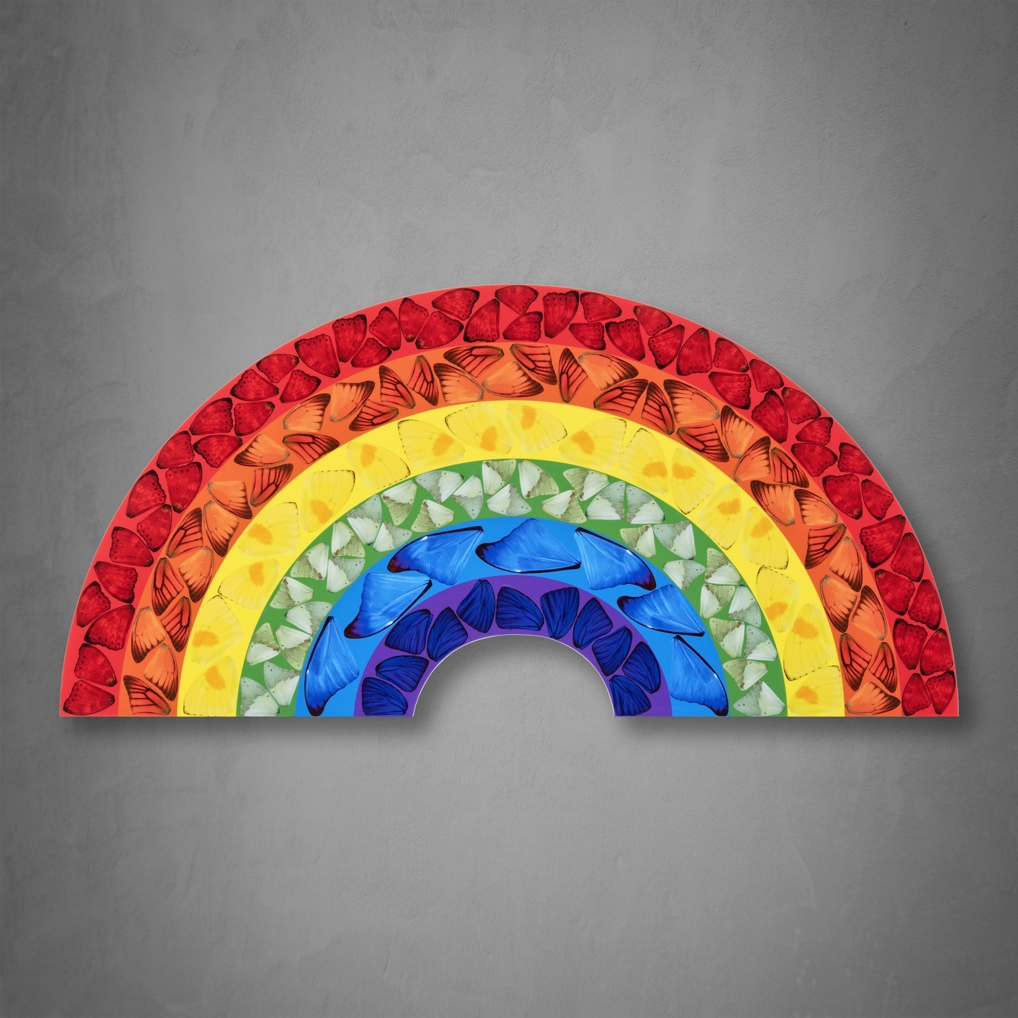 Artwork by Damien Hirst, Butterfly Rainbow (Small, Made of Laminated Giclée Print On Aluminium Composite Panel