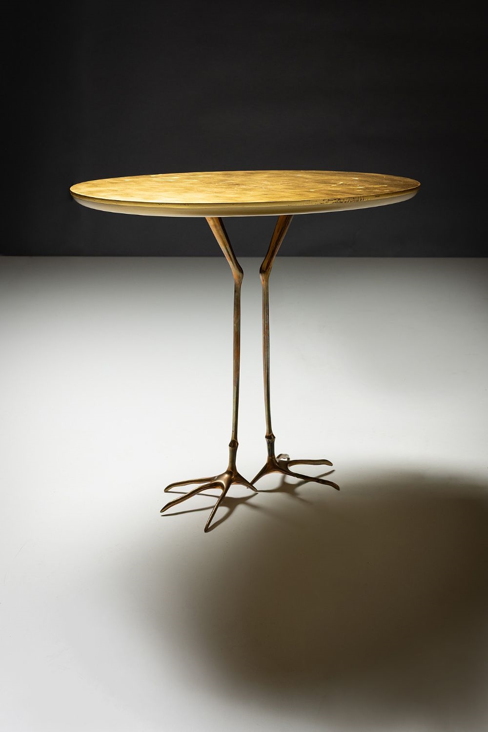 Artwork by Meret Oppenheim, TRACCIA TABLE, Made of Gold Leaf, Brass