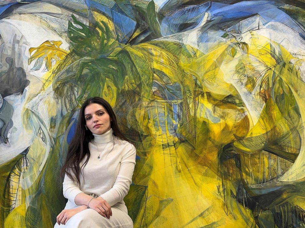 Artwork by Manar Al Shouha, TRANSFORMATION, Made of Oil, Charcoal And Mixed Media On Canvas